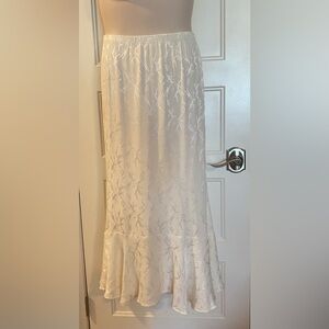 Elegant Cream Midi Skirt